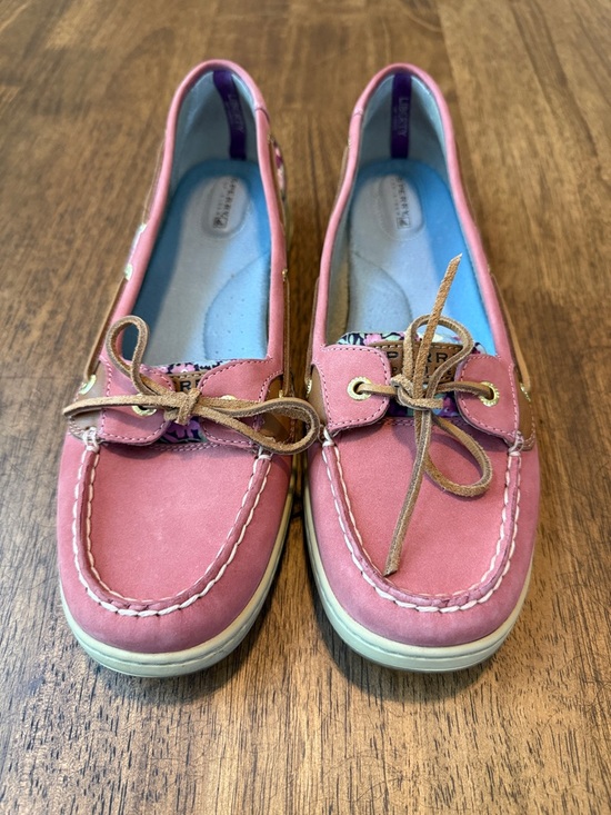 Sperry Shoes - Women’s Sperry Coral Pink Leather Boat Shoes Size 12